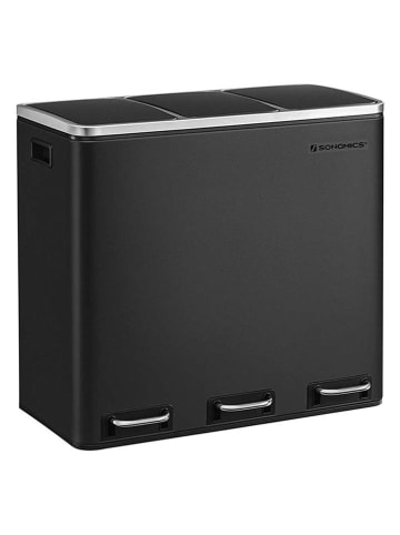 Songmics Pedaalemmer zwart/zilverkleurig - (B)61 x (H)55,5 x (D)31,5 cm