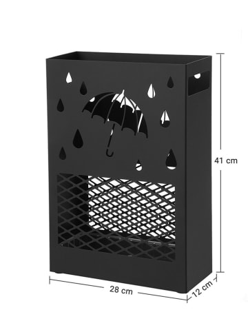Songmics Schirmständer in Schwarz - (B)28 x (H)41 x (T)12 cm