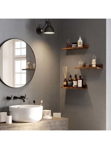 Songmics Regały ścienne (3 szt.) w kolorze brązowym - dł. 38 cm