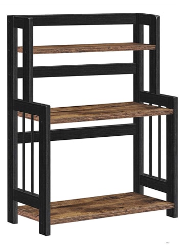 Songmics Gewürzregal in Braun/ Schwarz - (B)41 x (H)53 x (T)18 cm