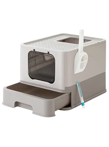 Songmics Katzentoilette in Hellgrau - (B)42,5 x (H)37,8 x (T)54,3 cm