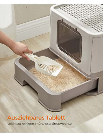 Songmics Katzentoilette in Hellgrau - (B)42,5 x (H)37,8 x (T)54,3 cm
