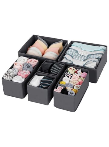 Songmics 6er-Set: Schubladen-Organizer in Grau