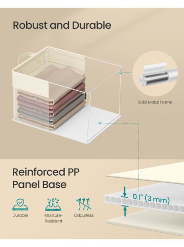 Songmics 3er-Set: Aufbewahrungsboxen in Creme - (B)40 x (H)25 x (T)30 cm