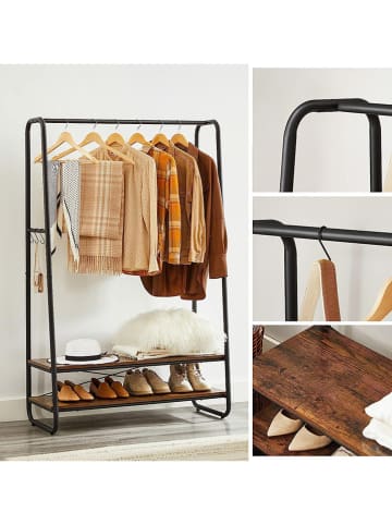 Songmics Standgarderobe in Schwarz/ Braun - (B)100 x (H)160 x (T)45 cm