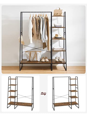 Songmics Standgarderobe in Schwarz/ Braun - (B)120 x (H)160 x (T)45 cm