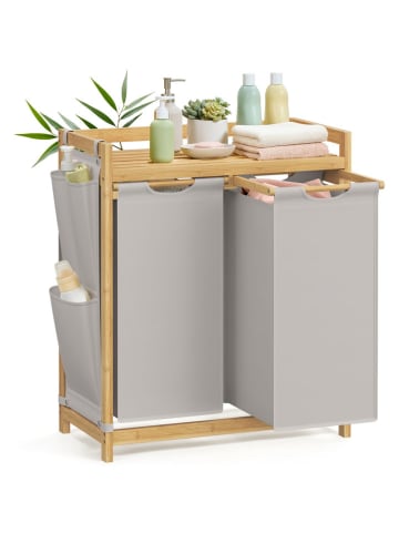 Songmics Kosz w kolorze jasnoszaro-jasnobrązowym na pranie - 63 x 78 x 33 cm