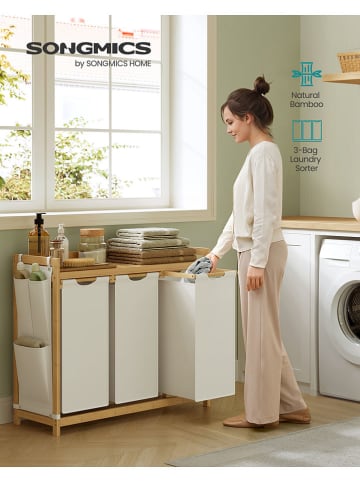 Songmics Wasmand crème/lichtbruin - (B)49 x (H)78 x (D)33 cm