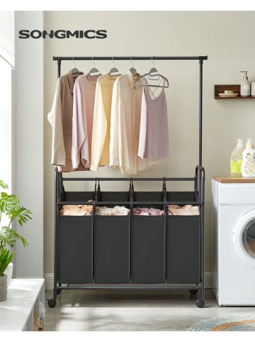 Songmics Wäschekorb in Schwarz - (B)102,1 x (H)172 x (T)44 cm