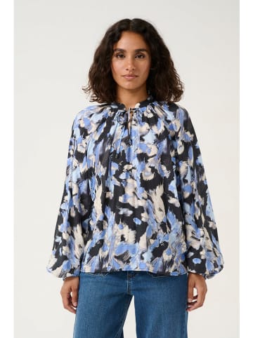 Kaffe Bluse "Victoria" in Hellblau/ Schwarz