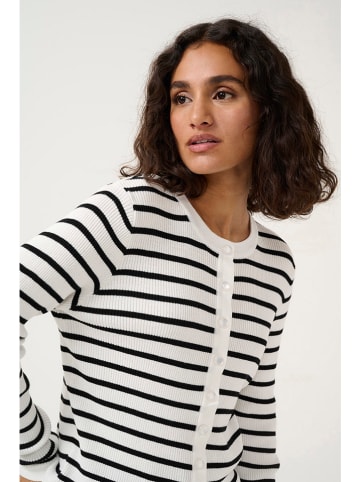 Kaffe Cardigan "Lilibeth" in Weiß/ Schwarz