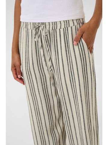 Kaffe Spodnie "Milia" w kolorze kremowo-czarnym