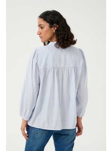 Kaffe Bluse "Milena" in Hellblau/ Weiß