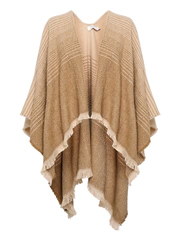 Cream Poncho in Beige