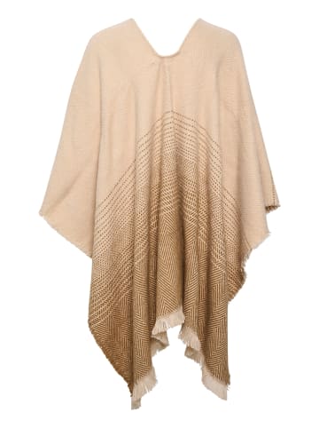Cream Poncho in Beige