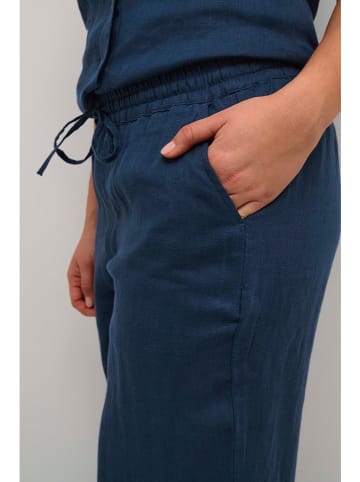 Cream Leinen-Hose in Dunkelblau