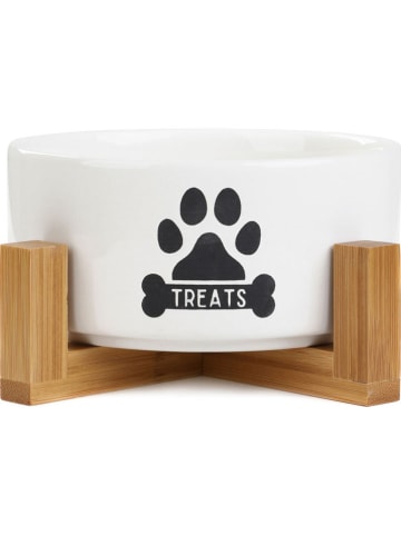 Homla Hondenvoerbak "Treats" wit/lichtbruin - Ø 16 cm