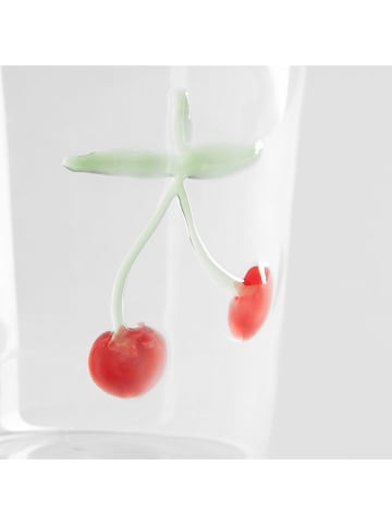 Homla Trinkglas "Cepillo" in Rot/ Grün - 400 ml