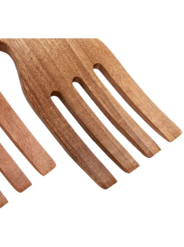 Homla 2er-Set: Salatlöffel "Mooka" in Hellbraun - (L)18 cm