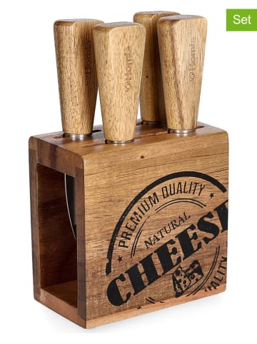 Homla 5-częściowy zestaw "Mooka" w kolorze jasnobrązowym - 10 x 17 x 6 cm