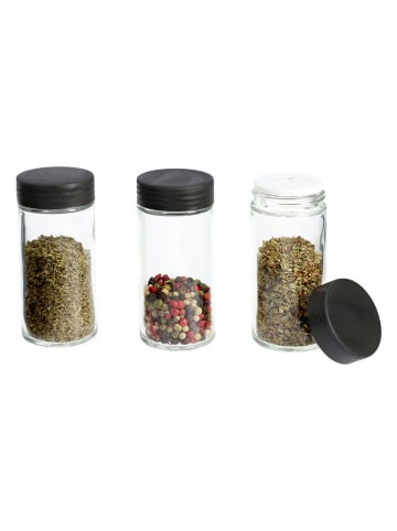 Homla 3er-Set: Gewürzstreuer in Schwarz - (H)9 x Ø 4 cm