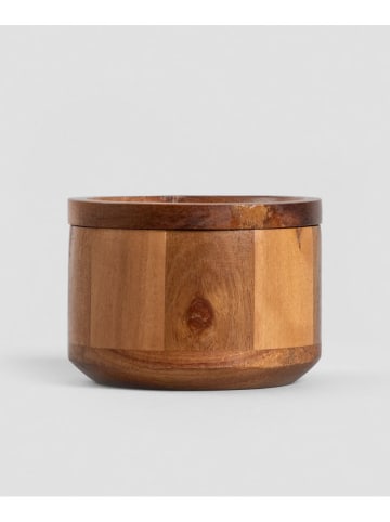 Homla Szkatułka "Mooka" w kolorze jasnobrązowym - wys. 7 x Ø 10 cm