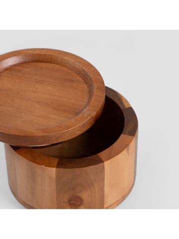 Homla Schmuckkästchen "Mooka" in Hellbraun - (H)7 x Ø 10 cm