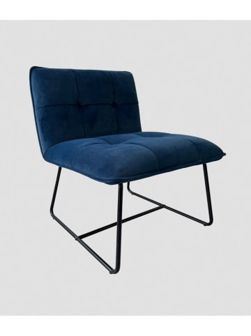 Homla Sessel "Nelox" in Dunkelblau - (B)63 x (H)73 x (T)69 cm