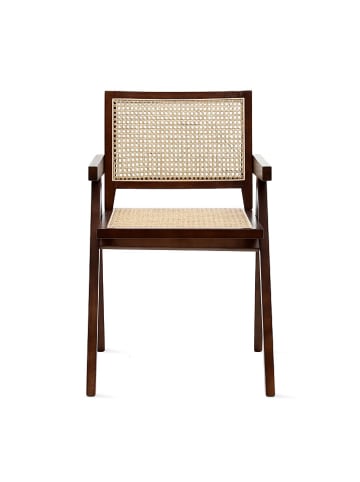 Homla Krzesło "Rotin" w kolorze brązowo-beżowym - 50 x 78 x 50 cm