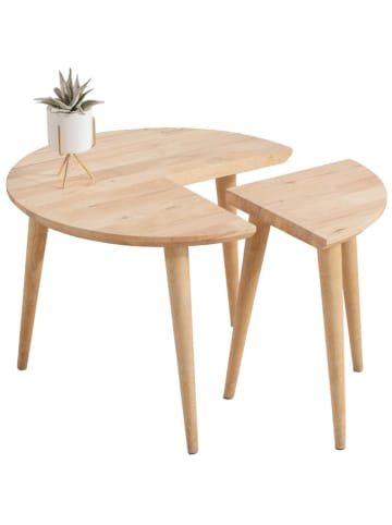 Homla Stoliki (2 szt.) "Harmoni" w kolorze beżowym - wys. 59 x Ø 42 cm