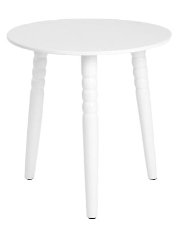 Homla Couchtisch "Cast" in Weiß - (H)40 x Ø 40 cm