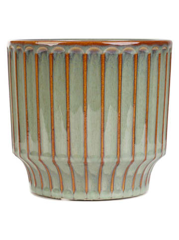 Homla Blumentopf "Maya" in Grün/ Orange - (H)12,8 x Ø 13,8 cm 