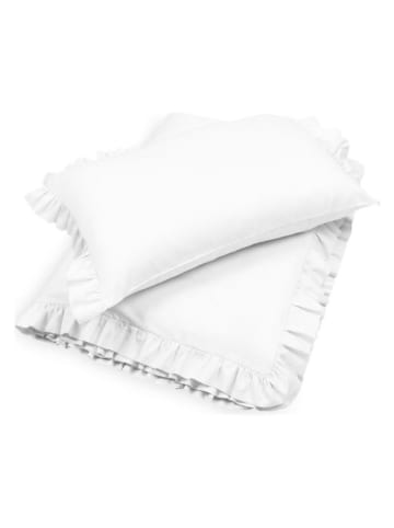 Homla Satin-Bettwäsche-Set "Selin" in Weiß - (L)220 x (B)200 cm