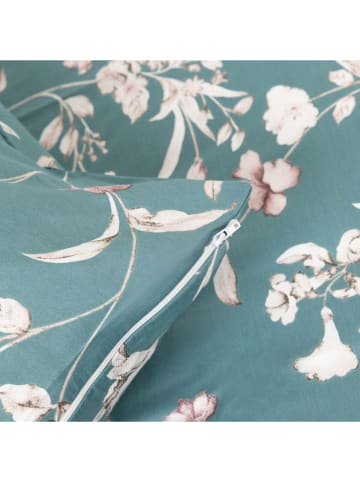 Homla Satin-Bettwäsche-Set "Grelio" in Türkis - (L)220 x (B)200 cm