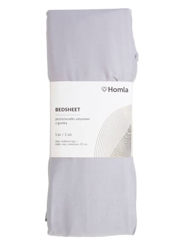 Homla Satin-Spannbettlaken "Danielle" in Lila - (L)200 x (B)180 cm