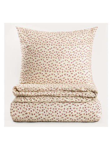 Homla Satin-Bettwäsche-Set "Rosalind" in Creme/ Rosa - (L)200 x (B)140 cm