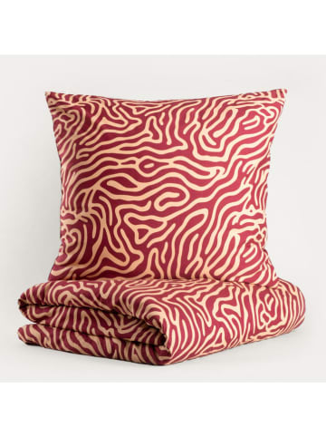 Homla Microvezel beddengoedset "Hypnotic" rood/crème - (L)200 x (B)160 cm