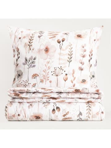 Homla Komplet pościeli w kolorze biało-jasnoróżowym z mikrowłókna - 200 x 140 cm