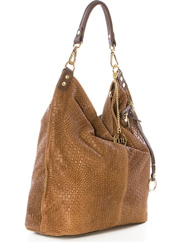 Mia Tomazzi Leder-Shopper "Niguarda" in Hellbraun - (B)42 x (H)38 x (T)17 cm