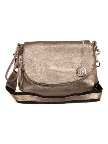 Mia Tomazzi Leder-Umhängetasche "Pontida" in Braun - (B)28 x (H)20 x (T)8 cm