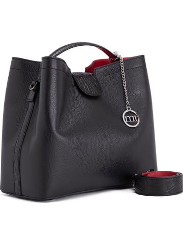 Mia Tomazzi Leder-Henkeltasche in Schwarz - (B)31 x (H)26 x (T)13 cm
