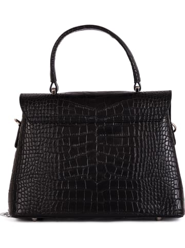 Mia Tomazzi Leder-Henkeltasche "Tintoretto" in Schwarz - (B)28 x (H)20 x (T)12 cm