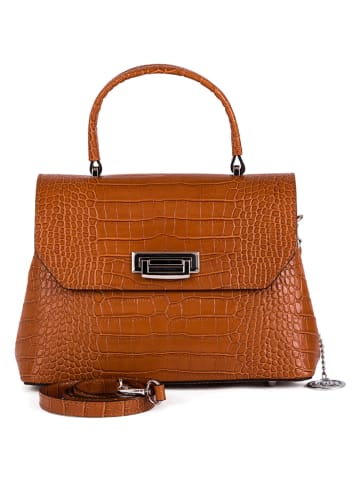 Mia Tomazzi Skórzana torebka "Tintoretto" w kolorze jasnobrązowym - 28 x 20 x 12 cm