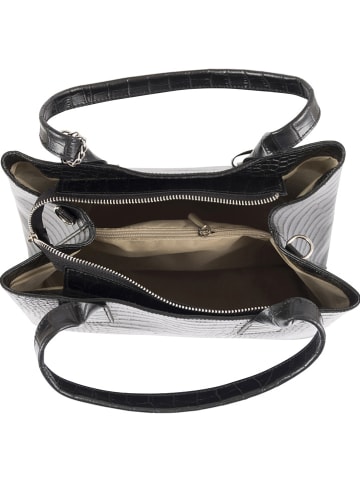 Mia Tomazzi Leren handtas "Monviso" zwart - (B)33 x (H)25 x (D)14 cm