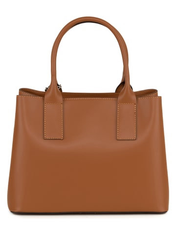 Mia Tomazzi Leren handtas "Argonne" bruin - (B)33 x (H)25 x (D)14 cm