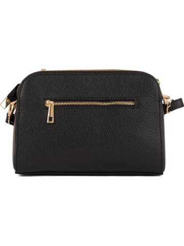 Mia Tomazzi Leren schoudertas "Certosa" zwart - (B)24 x (H)16 x (D)8 cm