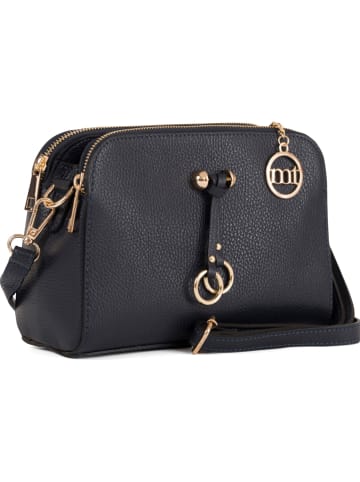 Mia Tomazzi Leder-Umhängetasche "Certosa" in Dunkelblau - (B)24 x (H)16 x (T)8 cm
