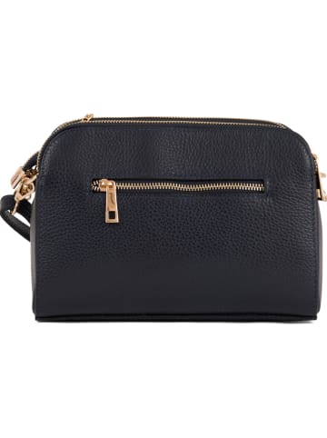 Mia Tomazzi Leren schoudertas "Certosa" donkerblauw - (B)24 x (H)16 x (D)8 cm