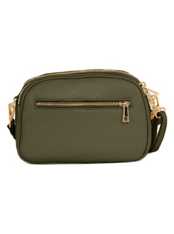 Mia Tomazzi Leren schoudertas ''Gradisca'' groen - (B)22,5 x (H)16 x (D)7 cm