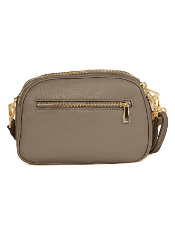 Mia Tomazzi Leren schoudertas ''Gradisca'' taupe - (B)22,5 x (H)16 x (D)7 cm